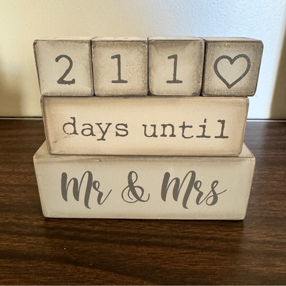 Countdown to wedding blocks